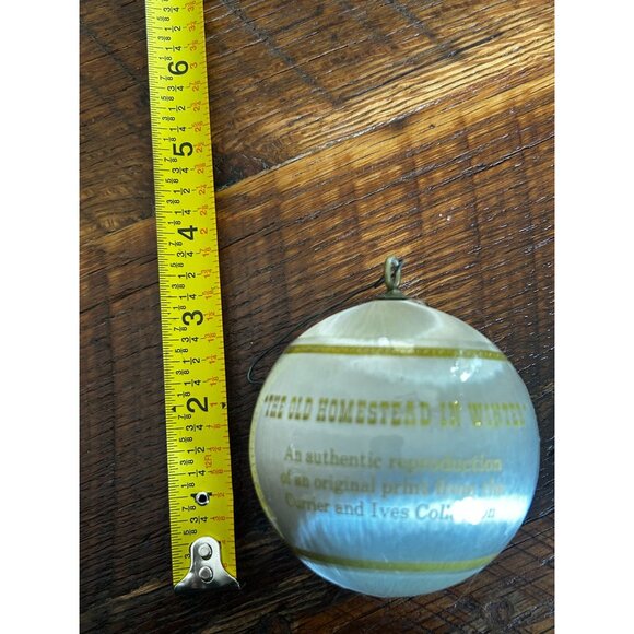 Vintage Holiday Ornament "The Old Homestead In Winter" By Currier & Ives With Bo - Picture 9 of 9